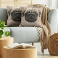 thumbnail image 5 of Ambesonne Pug Throw Pillow Cover 2 Pack, Pet Animal Art Design Dog, 24", Tan Pale Brown, 5 of 5