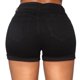 thumbnail image 4 of Pantalones cortos de mujer Slim Fit Levantamiento de cadera Botón elástico Mediados de cintura Dobladillo doblado Pantalones cortos para mujer Negro M, 4 of 6
