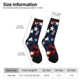 thumbnail image 2 of Gukieu Red Blue White Stars Print Contrast Color Mid-calf Socks, Sweat-wicking Athletic Socks, Unisex Clothing Accessories, 2 of 6