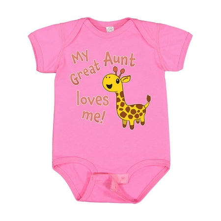 

Inktastic My Great Aunt Loves Me- Cute Giraffe Gift Baby Boy or Baby Girl Bodysuit