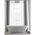 thumbnail image 6 of Black White Stripe, Semi Sheer Window Curtains 108 Inches Long, Abstract Geometric Rod Pocket Voile Silky Chiffon Curtain Light Filtering Drapes for Living Room, Kitchen, Bedroom, 52"x108", 2 Panels, 6 of 9