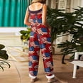 thumbnail image 3 of JULMCOMO 4th of July Jumpsuits for Women American Flag Plus Size Cotton Linen Sleeveless 250th Year Rompers American Stars Adjustable Straps 1776 Pants Hot Pink 4XL, 3 of 4