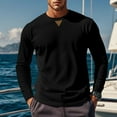 thumbnail image 4 of Kalauyu Mens Waffle Crewneck Shirts Regular Fit Long Sleeve Fall Spring Casual T-Shirt, 4 of 5