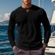thumbnail image 4 of pstuiky Camisas suaves de manga larga para hombre, Blusas/camisas casuales de moda para hombre, de color liso, de manga larga y cuello redondo salir tops s, 4 of 5