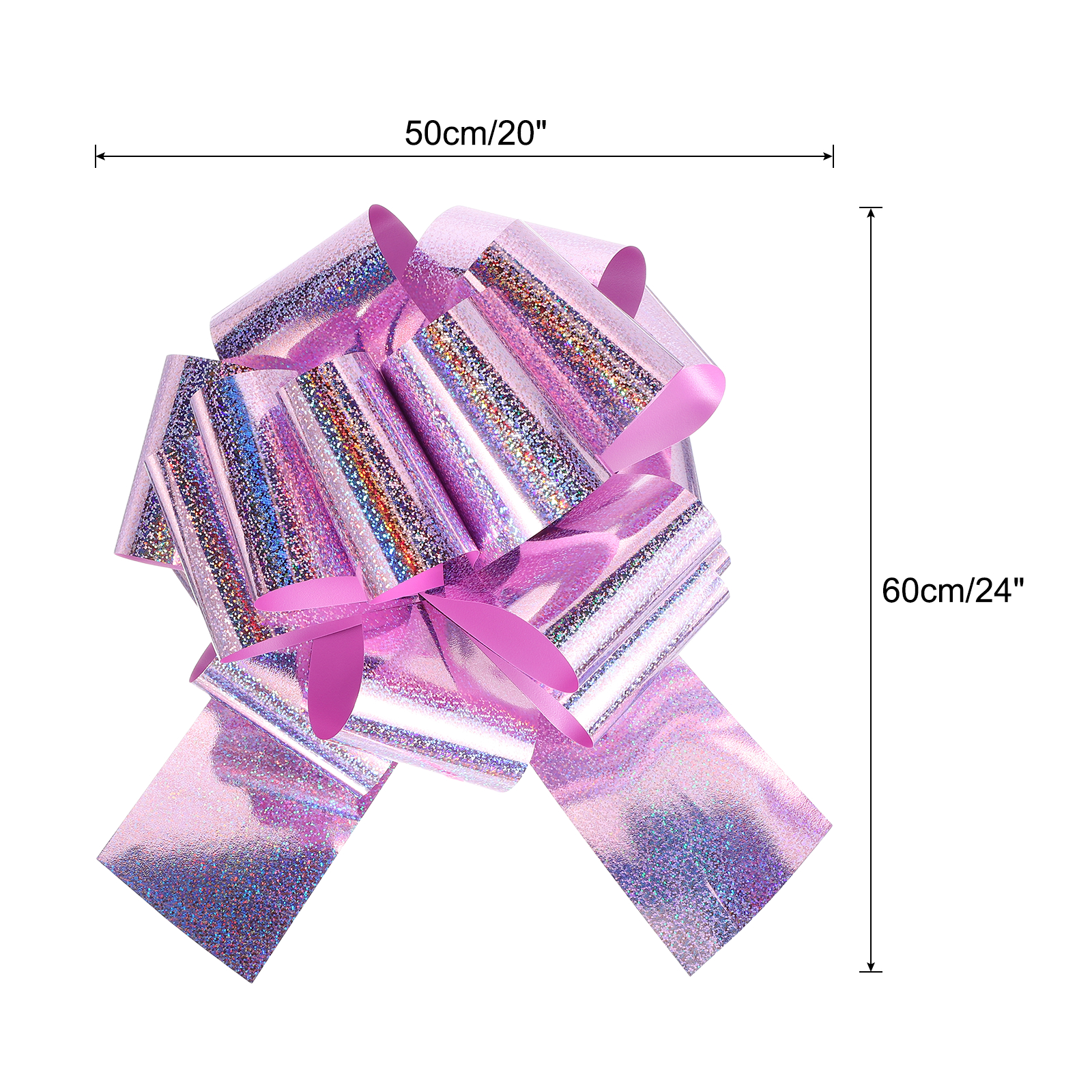 20 Inch Giant Large Pull Bow 1 Pcs Big Glitter Metallic Car Bows Ribbon for Wedding Presents Gift Wrapping Christmas, Rose Gold