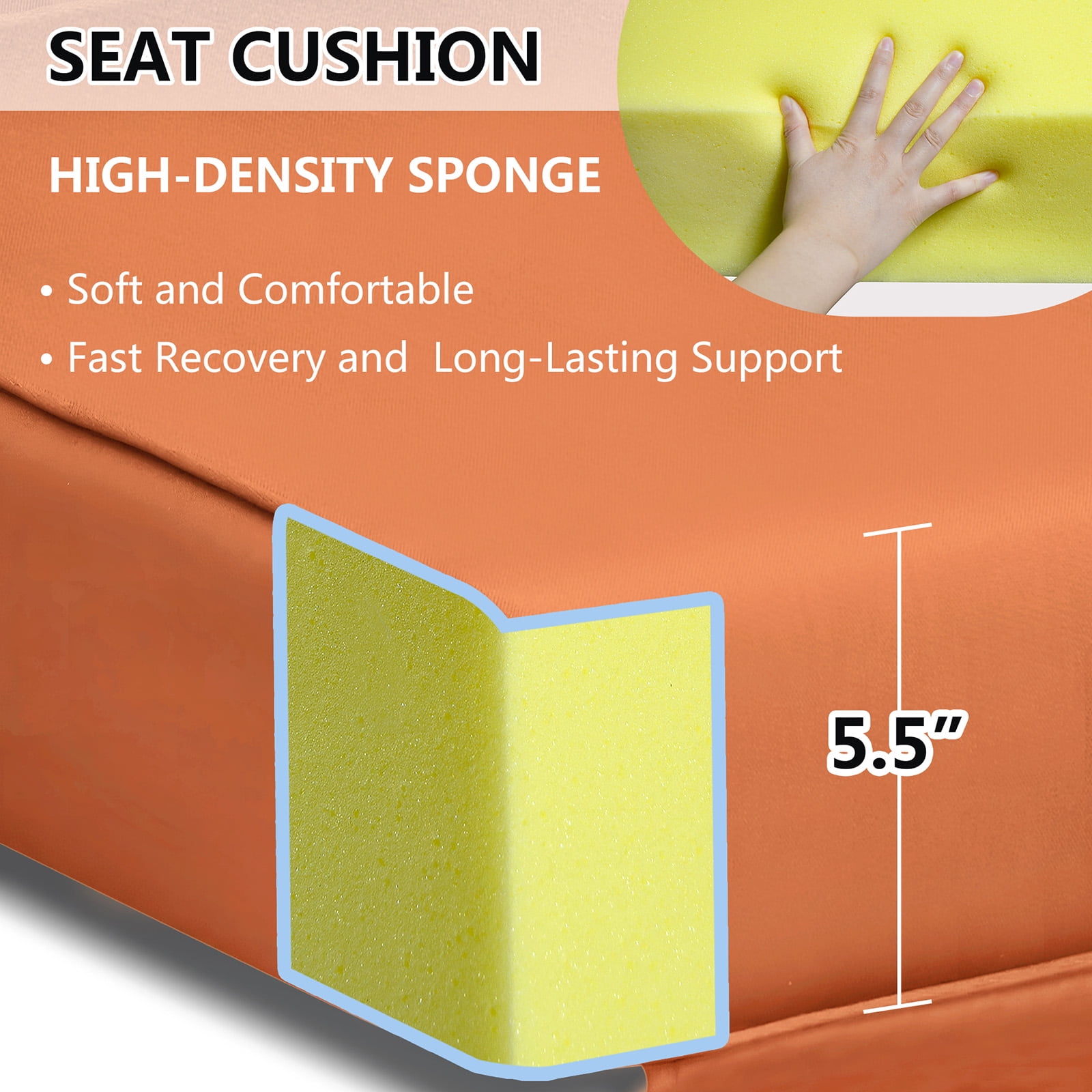UMI Patio Recliner Cushion Cover, Orange – Outdoor Replacement Seat & Back Cover for Wicker Chair, Waterproof & Removable, 27.6" x 23" x 26.7"