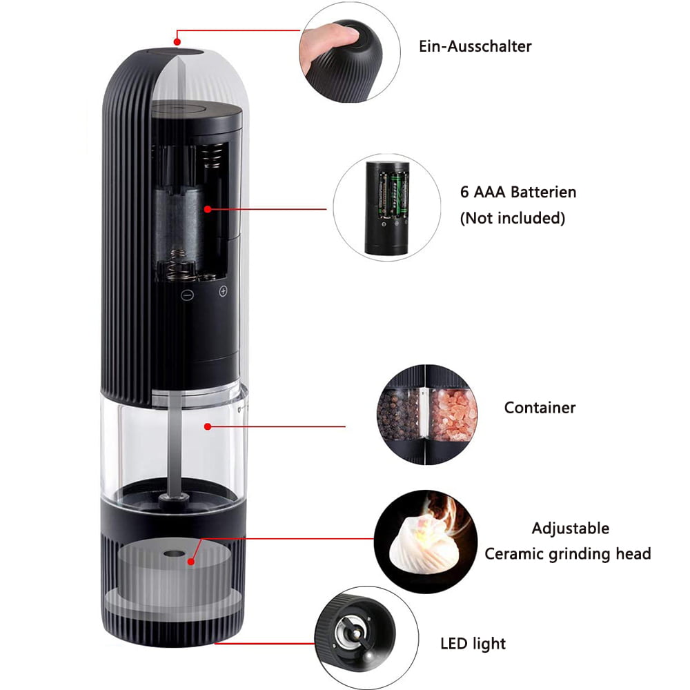 Electric Salt Pepper Grinder Battery Operated Adjustable Mill For Kitchen,  Dining, Bar Coarseness Drop Delivery Home Garden And Diner Compatible From  Smoke_shops, $10.36