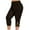 Brown, variant on JURANMO Plus Size Capri Leggings for Women Solid Color High Waist Yoga Pants Slim Fit Stretch Gym Workout 3/4 Pants Lightweight Breathable Cutout Leggings Deals of the Day Wine M