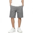 thumbnail image 7 of Crunowin Boys Uniform Cotton Shorts Full Elastic Waist Five Inch Inseam Front & Back Pockets Back to School Essential Gray Size 15, 7 of 7