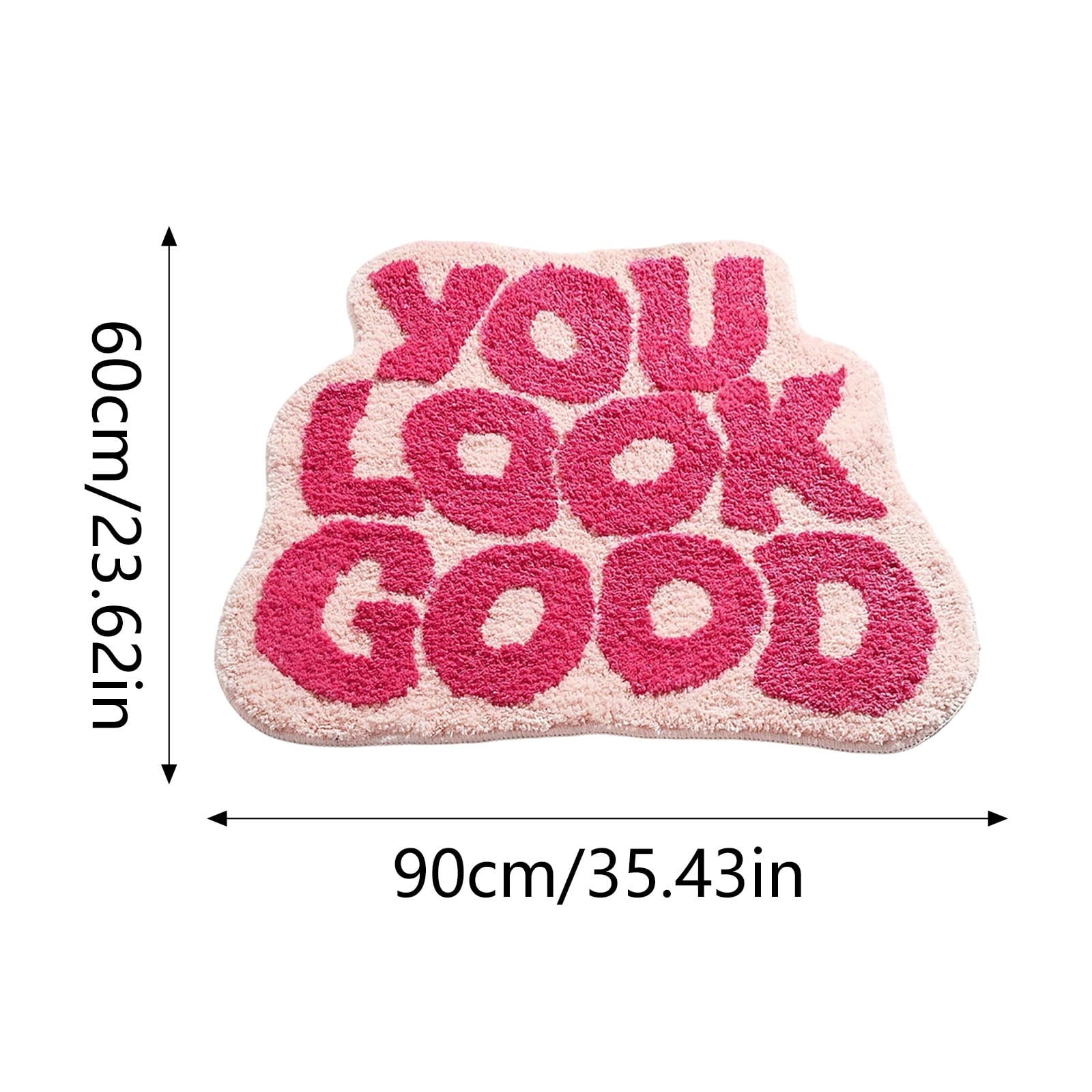 You Look Good Bath Mat Pink, Cute Bathroom Rugs for Girls Fun Funny Funky Rug Bedroom Pink Preppy Bathroom Decor Hello Beautiful Gorgeous Bath Rugs for Kids Women Non-