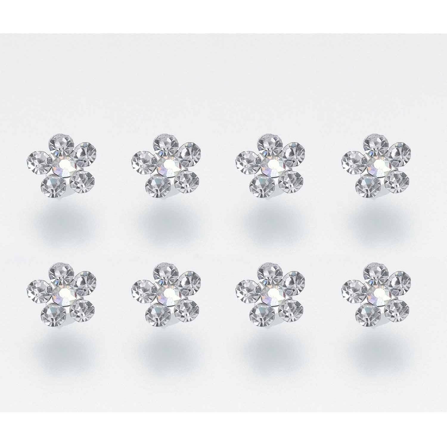 Set of 8 Flower Rhinestone Bouquet Picks