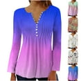 thumbnail image 5 of Women's Tunic Tops for Leggings Fashion V Neck Long Sleeve Graphic Floral Printed Shirts Button Casual Ruched Blouses(Blue,XL), 5 of 5