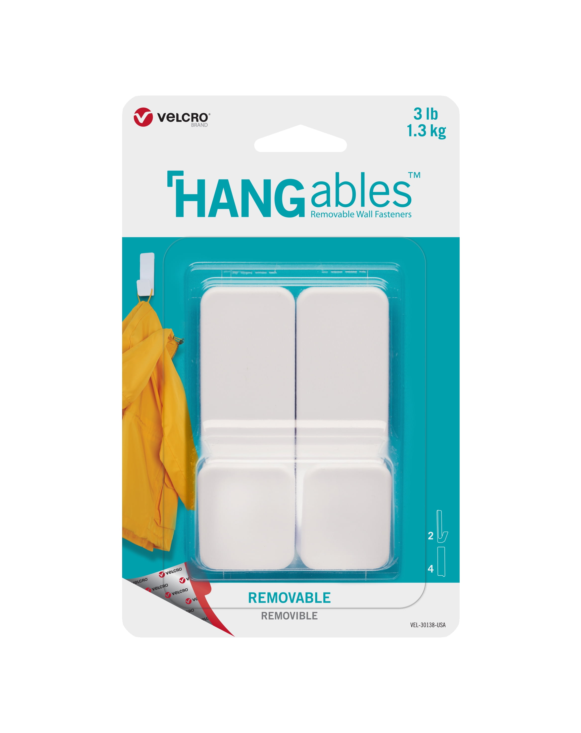 VELCRO Brand HANGables Removable Wall Hooks EasytoRemove Wall