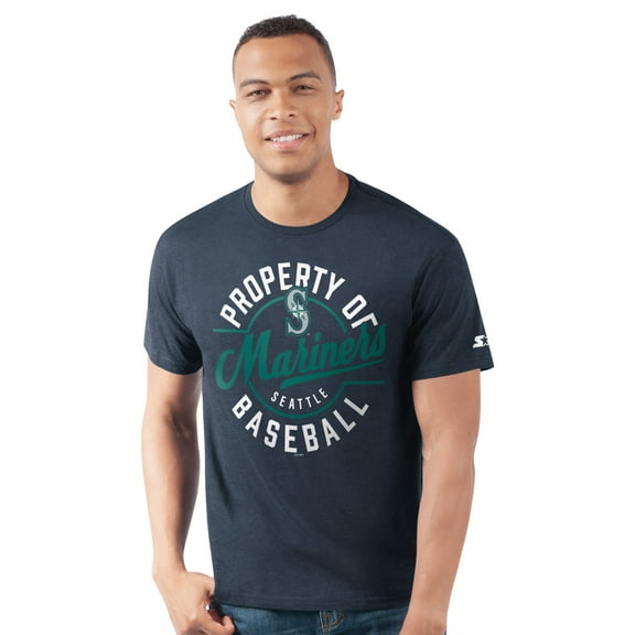 Men's Starter Navy Seattle Mariners Prime Time Property Of T-Shirt
