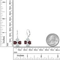 thumbnail image 2 of Gem Stone King 925 Sterling Silver Red Rhodolite Garnet and White Moissanite Dangle Earrings for Women (6.10 Cttw, Gemstone January Birthstone, Heart Shape 6MM), 2 of 3