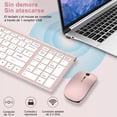 thumbnail image 3 of Kit Teclado y Ratón con Ñ, WiFi 2.4 GHz Teclado y Mouse Inalámbric, Teclado Mecánico Español, Mouse Inalámbrico Recargable, con PC Windows 7, 8, 10, 11 o Mac OS(Rosa), 3 of 5