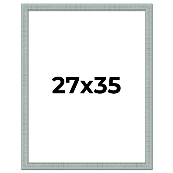 27x35 Frame Blue Teal Distressed Solid Wood Picture Frame | 1.625 Inch Moulding Width | Sonoma Blue