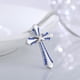 thumbnail image 3 of Necklace Pendant Necklace 18K White Gold Plated Stainless Steel Necklace for Women, 4A  Cubic Zirconia Princess Cut, 3 of 4