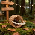 thumbnail image 4 of Wicker Rattan Flower Girl Basket, Pearl Handle Flower Basket for Wedding, Handmade Natural Rattan Basket for Home Decor And Petal Scattering, 1 Bamboo Flower Basket, 4 of 9