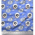 thumbnail image 1 of Soimoi Crepe Silk Fabric Spider Web,Bat & Ghost Halloween Print Fabric by The Yard 42 Inch Wide, 1 of 1