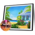 thumbnail image 2 of 5D bricolaje diamante pintura completo redondo taladro playa paisaje pared decoración Rhinestone FLhrweasw Nuevo, 2 of 9