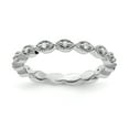 thumbnail image 1 of 925 Sterling Silver Diamond Stackable Wedding Band Ring Classic, 1 of 8