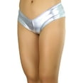 thumbnail image 6 of ToBeInStyle Women's Micro Metallic Shorts - Silver - One Size, 6 of 6