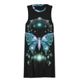 thumbnail image 3 of Blue Butterfly Checkerboard Spring Summer Dresses for Women Fashion T-shirt Dress Casual Sleeveless Loose Sundress with Pockets, 3 of 5