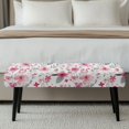 thumbnail image 5 of XYZCANDO Watercolor Pink Floral Print Anti-Stain Dining Bench Covers, Non-Slip Polyester Spandex Fabric Bench Slipcover for Living Room Bedroom, 5 of 9