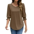 thumbnail image 4 of Fantaslook Blouses for Women Dressy Casual 3/4 Length Sleeve Womens Tops with Smocked Cuffs Fashion Shirts, 4 of 8