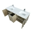 thumbnail image 3 of Lancy 60 in W Rustic Acacia Double Bath Vanity, Cultured Marble Top and Chrome Faucet Set, 3 of 6