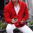 thumbnail image 4 of Suéter de cuello alto medio de color sólido cómodo e informal de otoño, suéter con botones para hombres, 4 of 6