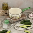 thumbnail image 4 of METALAC Olives Enamel Saucepan with Glass Lid 1.75 Qt (1.65 L) Enameled Steel Pot Sauce Pan, Green, 4 of 7