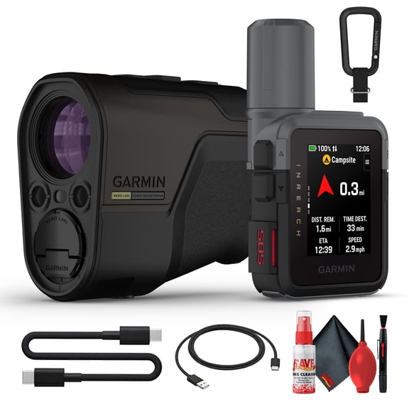 Garmin Xero L60i Laser Hunting Rangefinder with Full-Color Graphic Overlay, 7x Optics, GPS Waypoints, Laser Locate, TopoActive Mapping Bundle With inReach Mini 3 Satellite Communicator