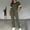 Army Green, variant on Xdegoge Tracksuits for Women Set Short Sleeve Crewneck Tops and Drawstring Pants Color Block Outfits with Pockets Casual Summer Loungewear Sets