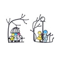 thumbnail image 3 of De Ventana Artística, Colgante De Aleación De Zinc Con Dibujos De Pareja/Familia Para Sala De Estar Y Dormitorio, Adornos De Ventana De Doble Cara Scienceny HA042853-01, 3 of 6