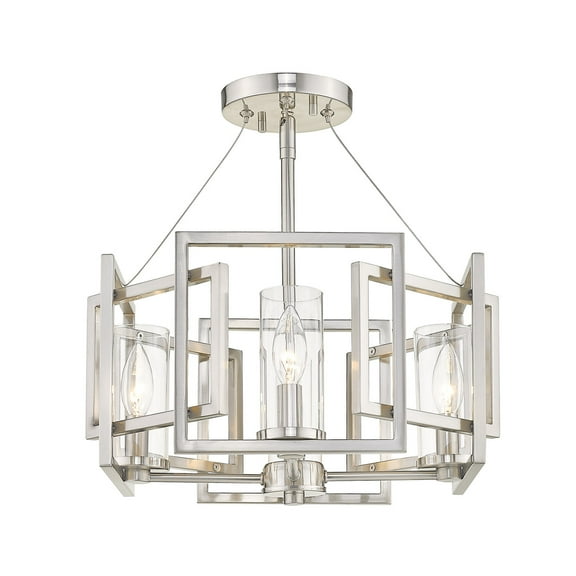 Golden Lighting Marco 4-light Semi-Flush Mount in Pewter