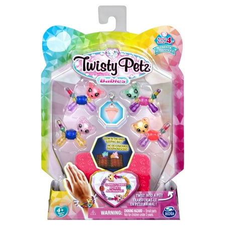 Twisty Petz, Series 4 Babies 4-Pack, Kitties and Bears Collectible Bracelet Set and Sleeping Bag