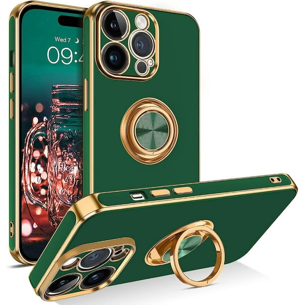 Funda para iPhone 14 Pro Max, delgada, ligera, soporte de anillo 360, soporte para coche, a prueba de golpes, para mujeres y hombres, funda protectora antideslizante para iPhone 14 Pro M