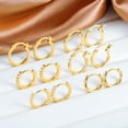 thumbnail image 6 of Gold Plated Earrings for Women, 6 Pairs 14k Gold Hoop Earrings for Women, Hypoallergenic Chunky Gold Earrings Jewelry Set Gifts, 6 of 8