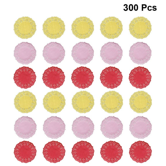 WHAMVOX Colorful Round Paper Doilies for Decor Assorted Color OilAbsorbing 300 Pieces
