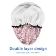 thumbnail image 4 of Shower Caps,Pink Cartoon Unicorn Rainbow Ice Cream Waterproof Shower Cap for Women 4 Pieces,Double Reusable Hair Cover for Shower PEVA Elastic Stretch Hem, 4 of 7