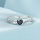 thumbnail image 2 of Sterling Silver Snake Ring, Anxiety Rings for Women, Adjustable Heart Ring, Valentine's Day Jewellery Gift for Girls, Zirconia, Cubic Zirconia, 2 of 5