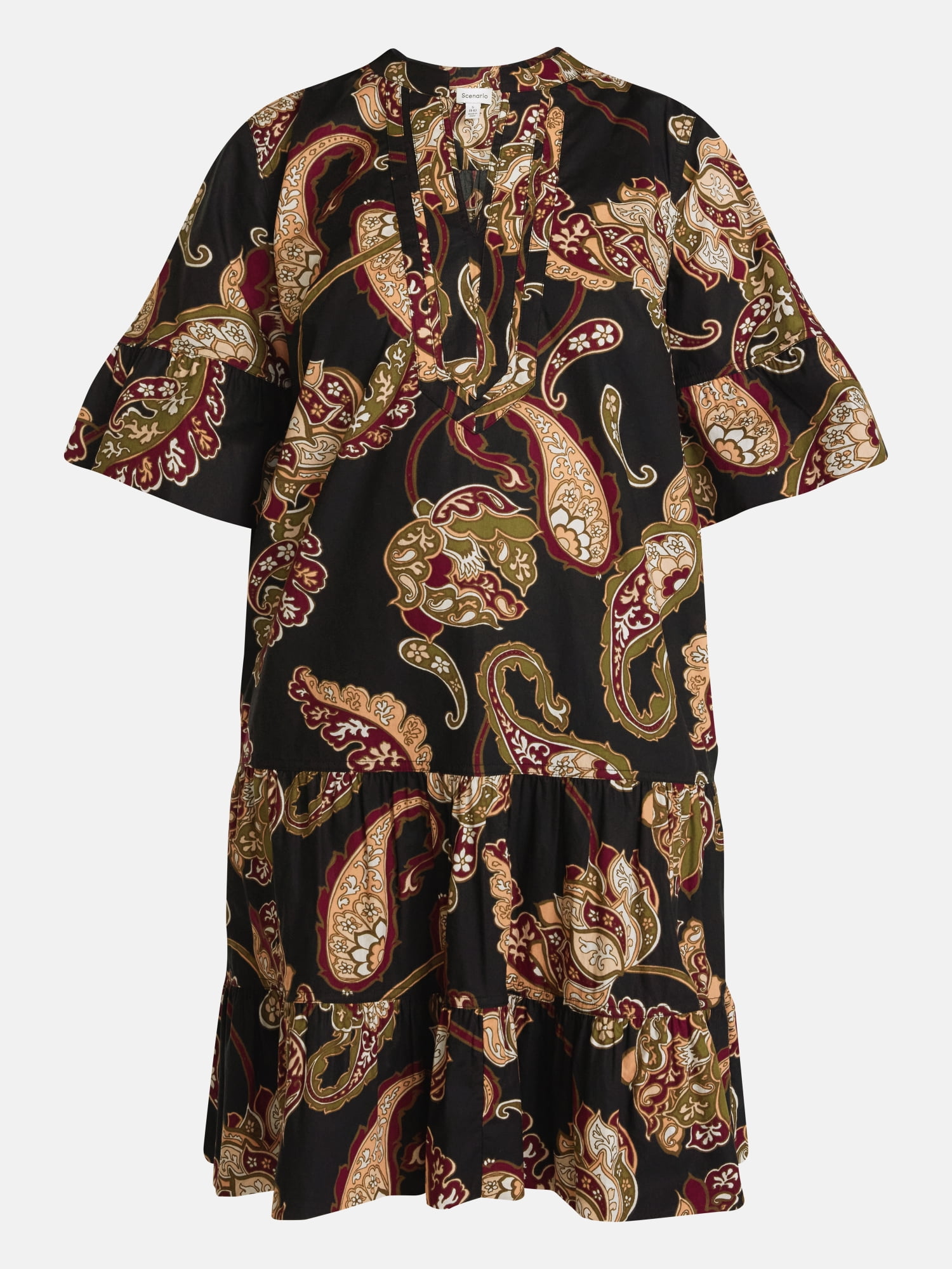 Scenario Women's and Women's Plus V Neck Mini Dress with Flutter Sleeves, Sizes XS-4X
