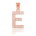 thumbnail image 1 of ROSE GOLD LETTER "E" DIAMOND INITIAL PENDANT NECKLACE, 1 of 1