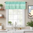 thumbnail image 2 of Teal Green Boho Kitchen Curtain Valances for Windows Farmhouse Short Curtains, Vintage Ethnic Tribe Abstract Art Rod Pocket Valance Curtain for Bedroom Cafe Living Room 54"x18", 2 of 8