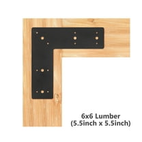 Sihnman 10"x10" L shape steel flat bracket (2 pc) with powder coating as mending plate, right angle brackets, connecting brackets, L strap. corner metal plate with holes, L plate for truss framing