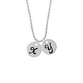thumbnail image 2 of Delight Jewelry Silvertone Large Script Letter - X - 3/4'' Disc - Silvertone Script Initial Disc - Y - Charm Necklace, 20"+3", 2 of 4