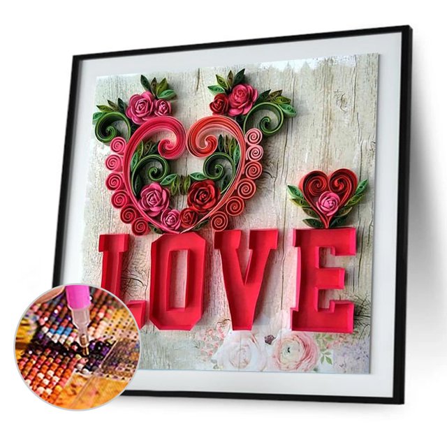 Cuadros Decorativos 5D bricolaje ronda completa taladro diamante pintura Quilling papel pintura amor (A572) DQrwqpou Nuevos Originales