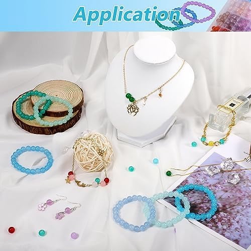 700 Pcs 8mm Glass Beads for Jewelry Making,28 Colors Crystal Beads Bracelet Kit for Bracelet Jewelry Making and DIY Crafts